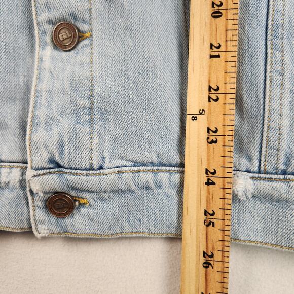 ERL Lamb’s Wool Detachable Collar LGHT Wash Denim Jacket Made in Italy $875 - Picture 14 of 16